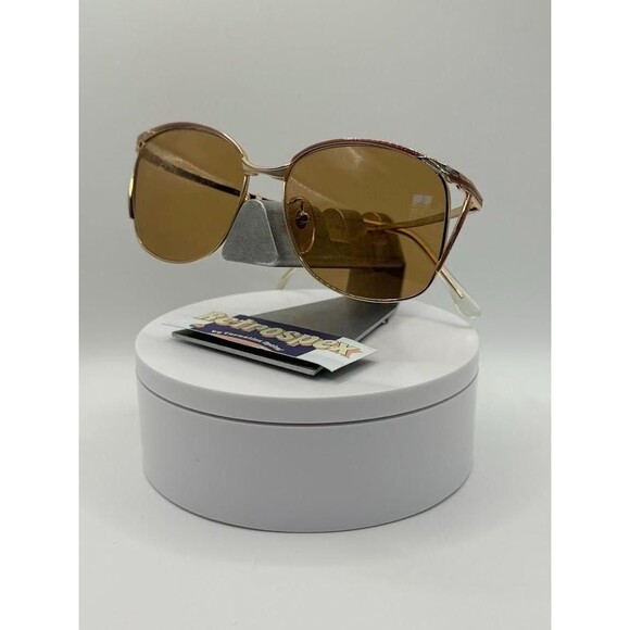 NEW Vintage Oversize Sunglasses | Non RX | Detailed Style | Gold Metal Frame main image 8